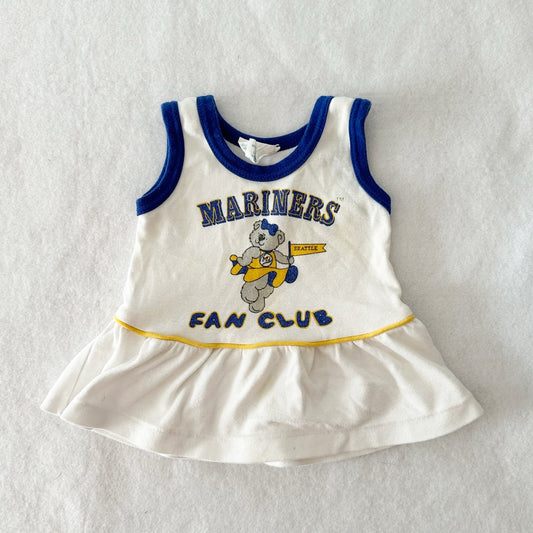 Vintage Babyfair Seattle Mariners Peplum Tank: 12m - Yellow Clover Vintage Kids Clothes