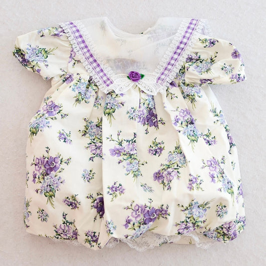 Vintage Thomas Purple Floral Bubble Hem Baby Dress, 24M