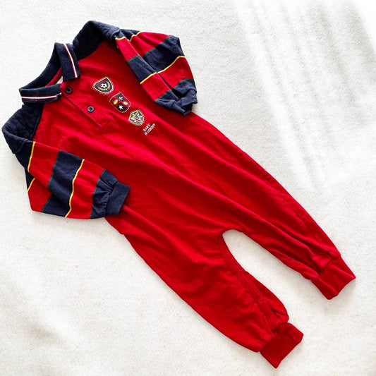 Vintage OshKosh Baby B’gosh Rugby Stripe Varsity Romper: 24m