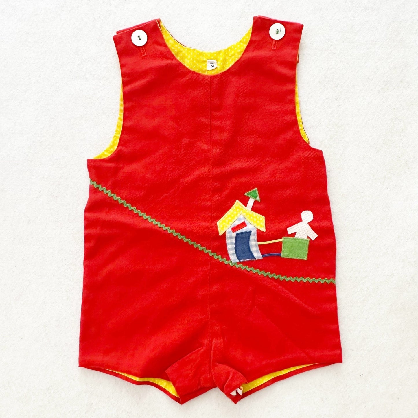 Vintage House Appliqué Jon Jon Romper: 24m?