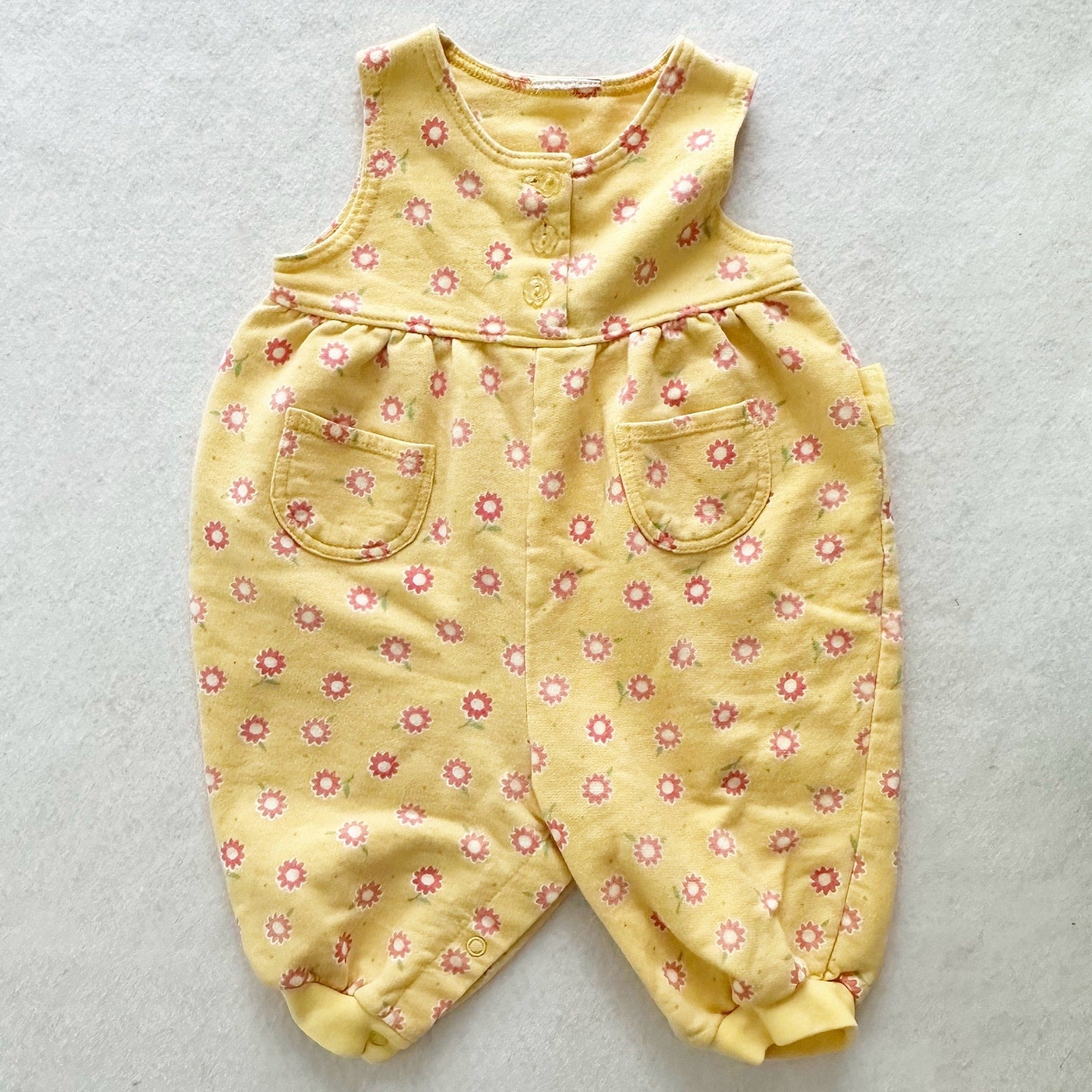 Vintage Baby B’gosh Yellow Flower Print: 9m? - Yellow Clover Vintage Kids Clothes