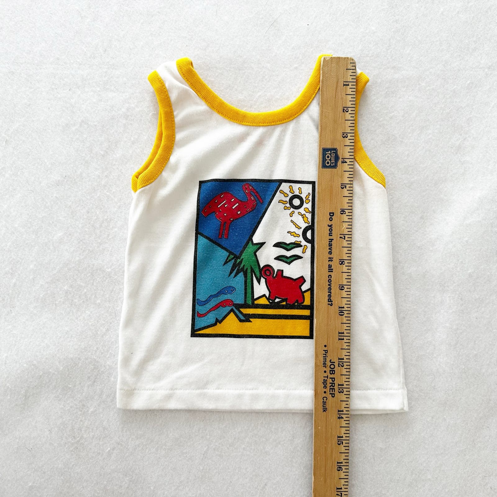 Vintage KidzStuff Abstract Animals Tank: 2T? - Yellow Clover Vintage Kids Clothes