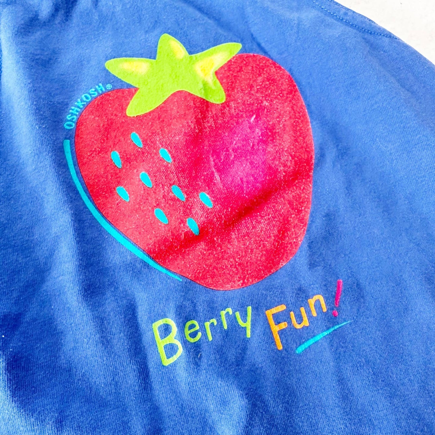 Vintage OshKosh Berry Fun Strawberry Tank Top: 3T - Yellow Clover Vintage Kids Clothes