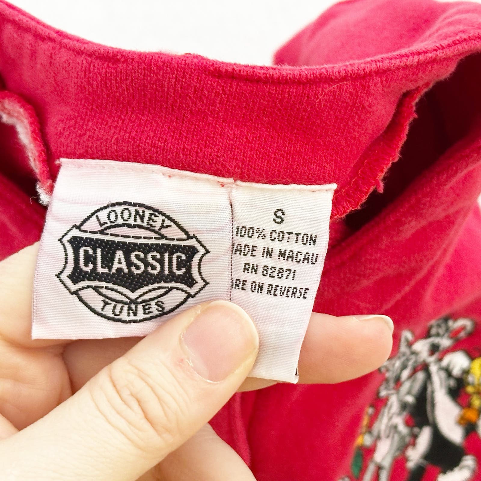 Vintage Looney Tunes Characters Embroidered Sweatshirt Dress: 5T? - Yellow Clover Vintage Kids Clothes