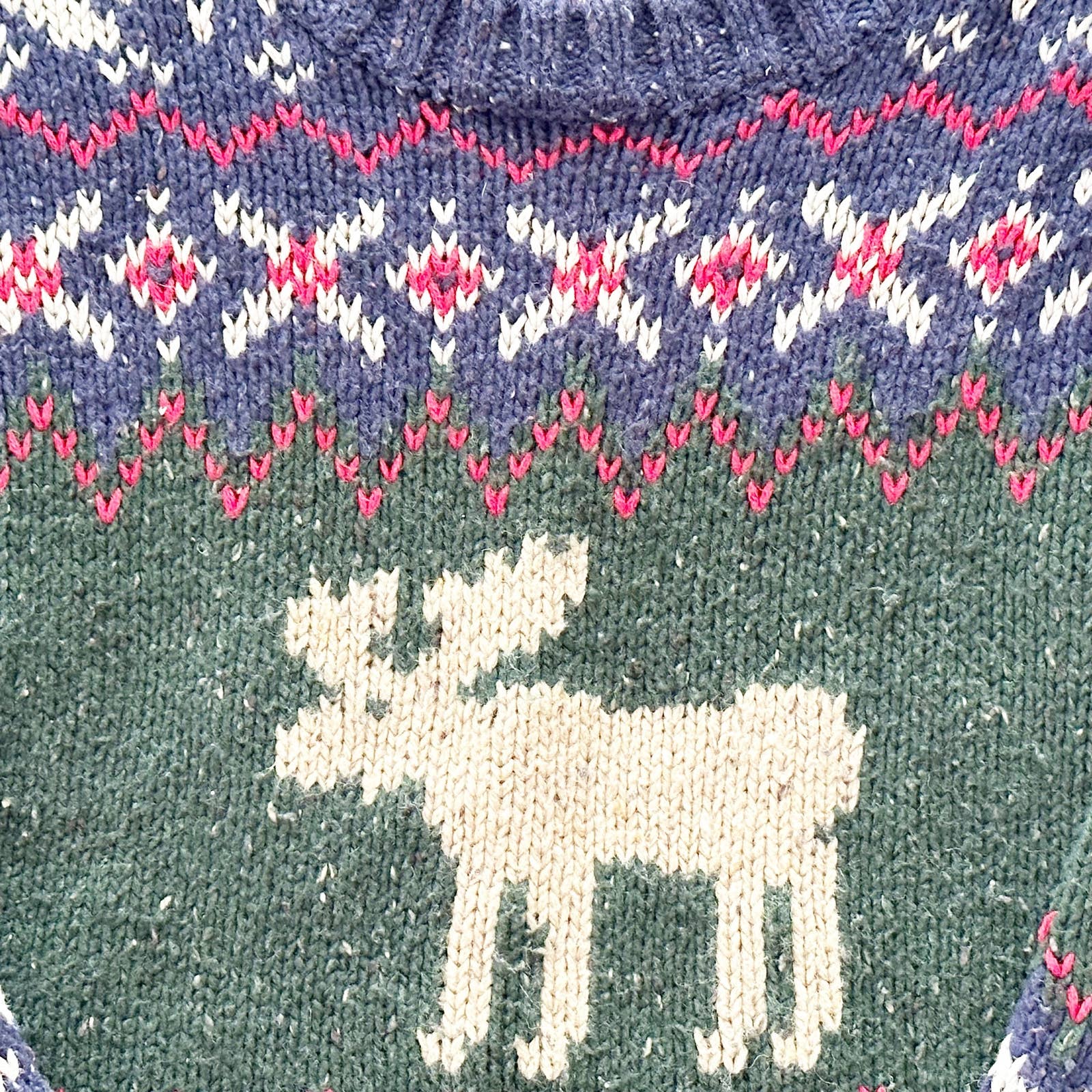 Vintage Kitestrings Moose Sweater: 5/6y - Yellow Clover Vintage Kids Clothes