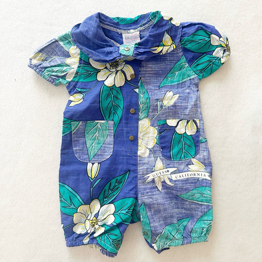 Vintage Baby Guess Tropical Floral Romper: 12m