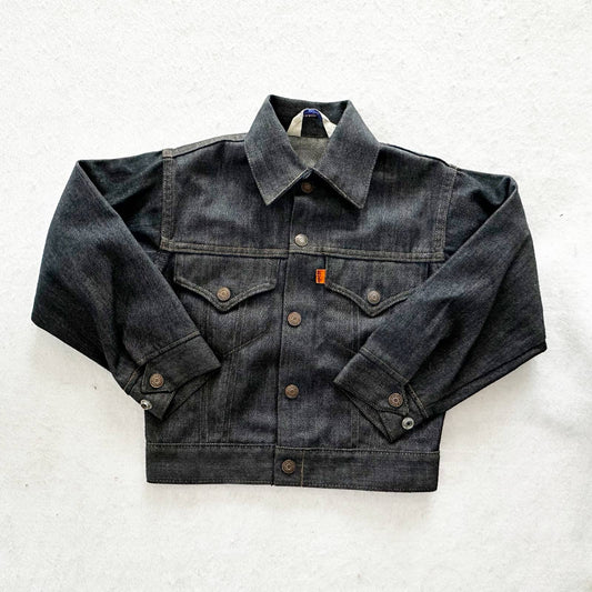 Vintage Levi’s 70s Orange Tab Dark Wash Denim Kids Jacket: 6y? - Yellow Clover Vintage Kids Clothes