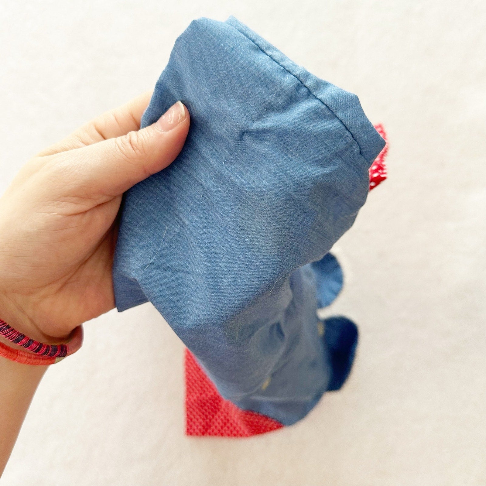 Vintage Girl + Kitty Chambray Appliqué Top: 24m - Yellow Clover Vintage Kids Clothes