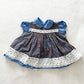 Vintage CI Castro Blue Plaid Pinafore Dress Set: 12m - Yellow Clover Vintage Kids Clothes