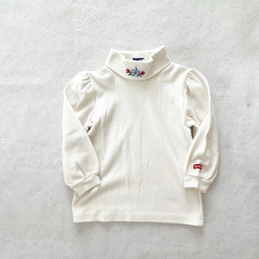 Vintage OshKosh Embroidered Flower Turtleneck Top: 3T
