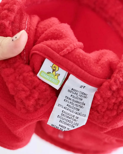 Vintage Sesame Street Elmo Embroidered Fleece Dress: 2T