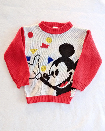 Vintage Mickey Mouse Knit Sweater: 4T?