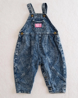Vintage OshKosh B'gosh blue acid wash overalls: 18m?