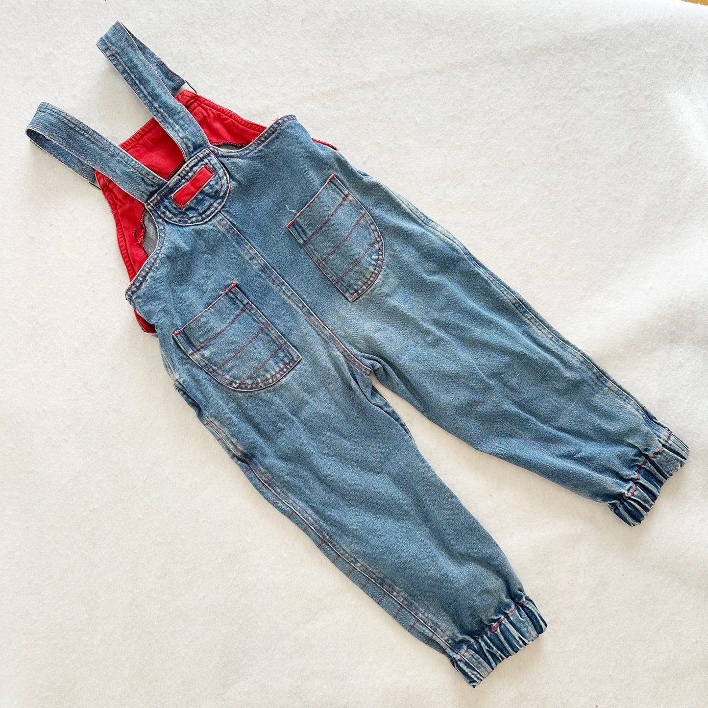 Vintage Tow Away Zone Take a Hike Jogger Overalls: 3T