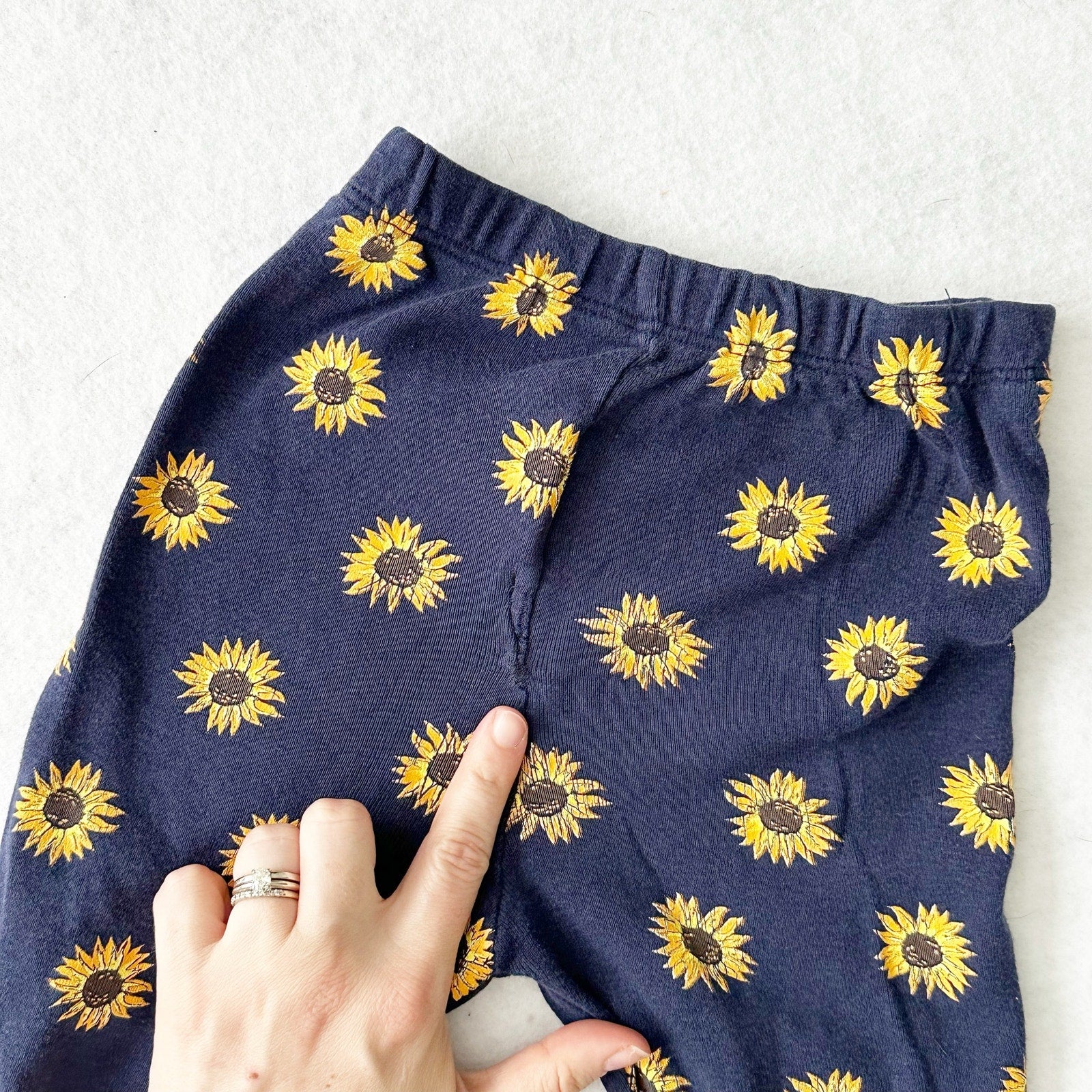 Vintage Spumoni Goose Sunflower Peplum Top + Leggings: 6y - Yellow Clover Vintage Kids Clothes