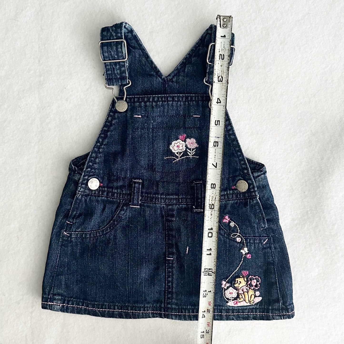 Y2K Disney Baby Pooh Embroidered Denim Skirtall: 6m