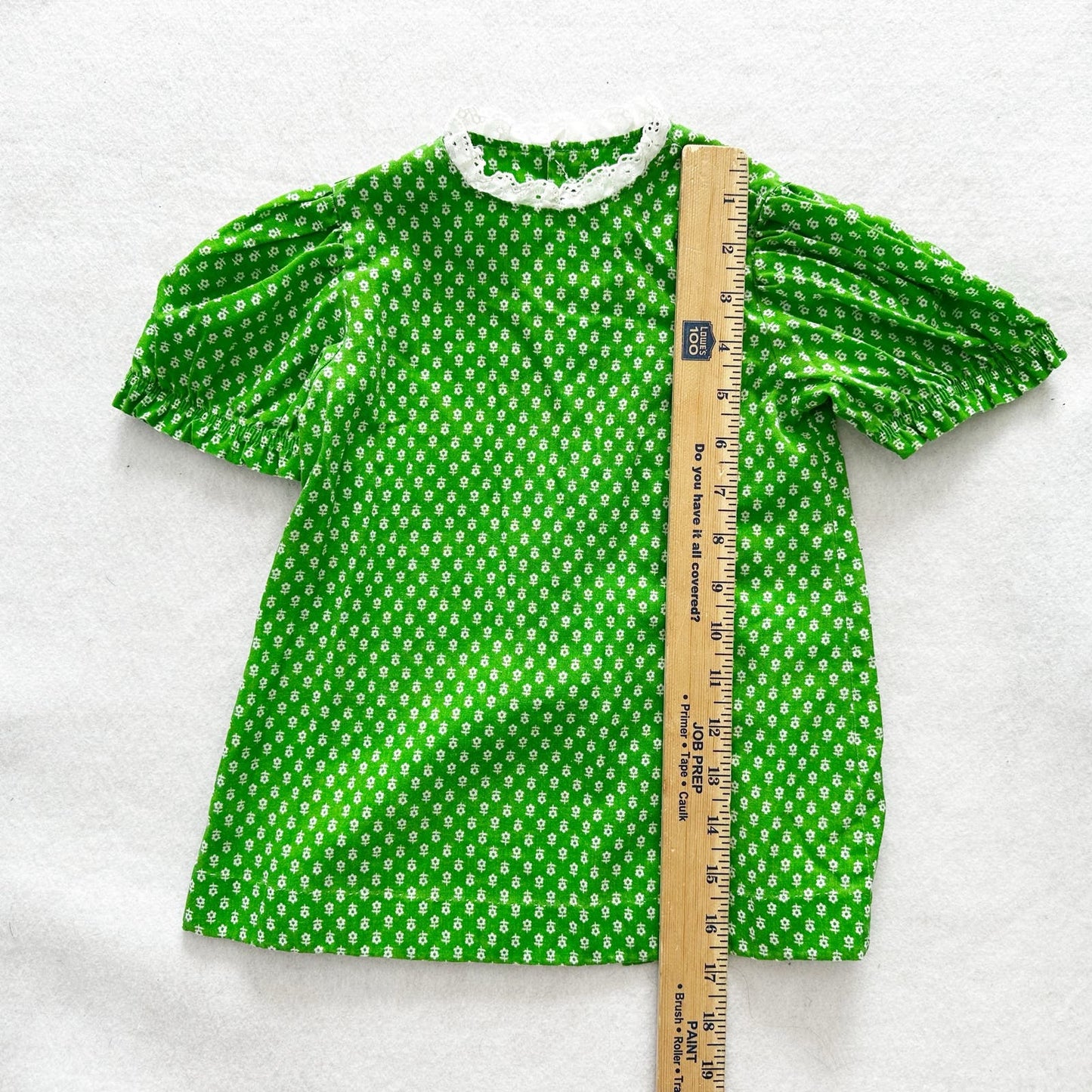 Vintage Girl Appliqué Pinafore Dress Set: 18/24m? - Yellow Clover Vintage Kids Clothes