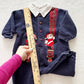 Vintage First Impressions Bear and Puppy First Christmas Sweatshirt Romper: 9m