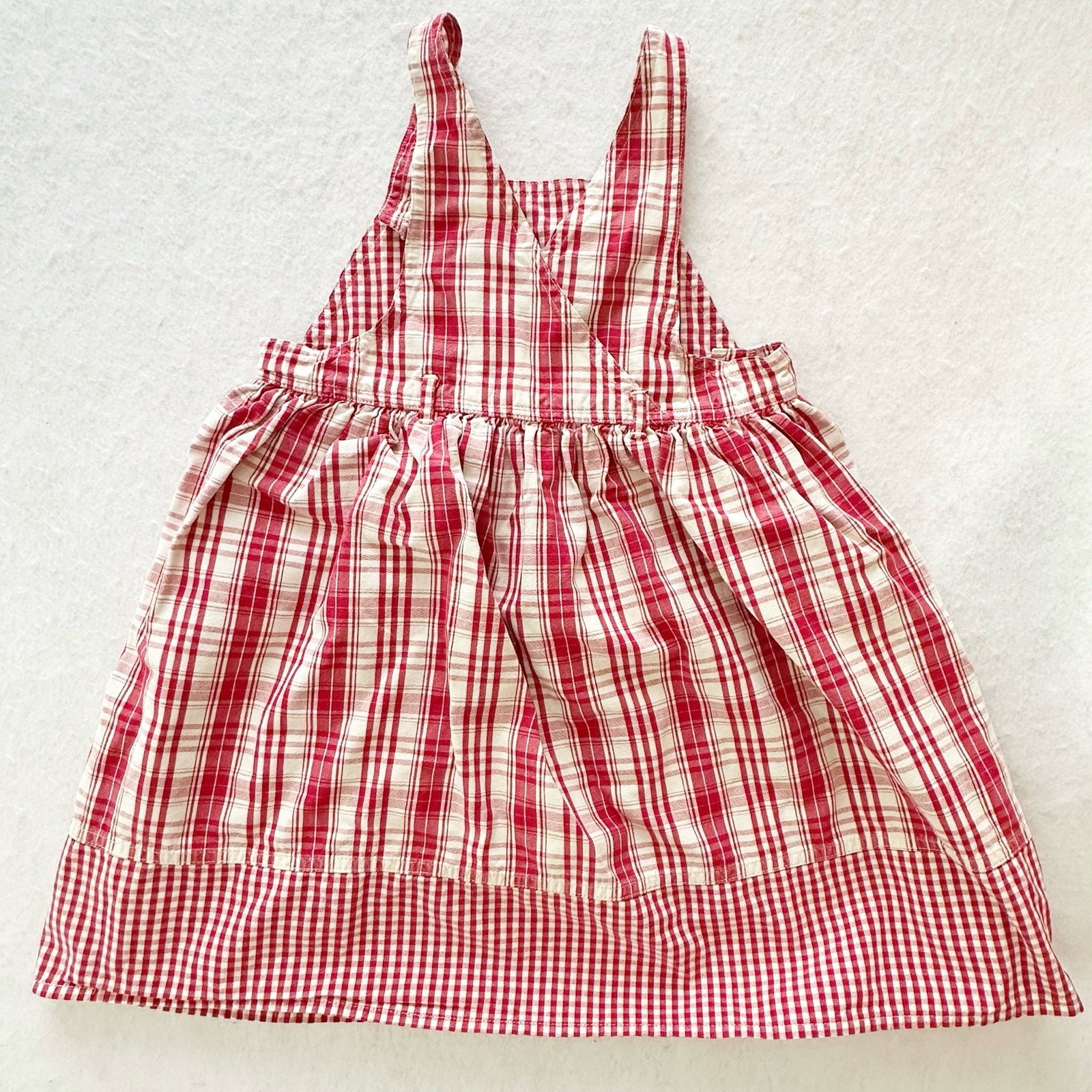 Vintage Marks & Spencer Plaid Jumper Skirtall: 4T? - Yellow Clover Vintage Kids Clothes