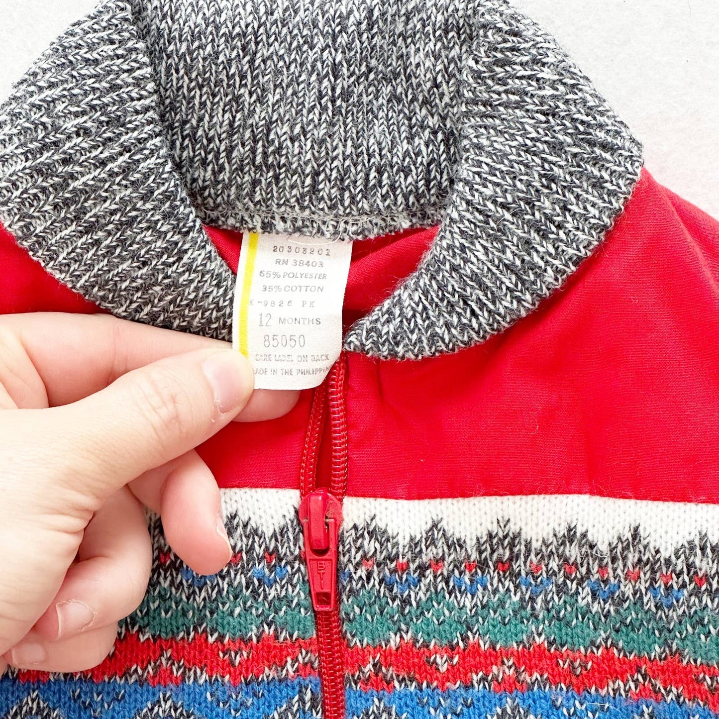 Vintage Unbranded Shawl Collar Vest: 12m - Yellow Clover Vintage Kids Clothes