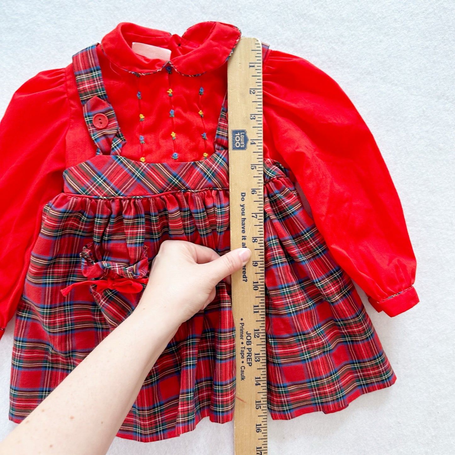 Vintage Polly Flinders Plaid Smocked Dress: 24m