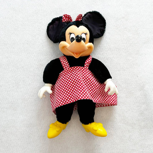 Vintage Applause Brand Minnie Mouse Rubber Face Plush - Yellow Clover Vintage Kids Clothes
