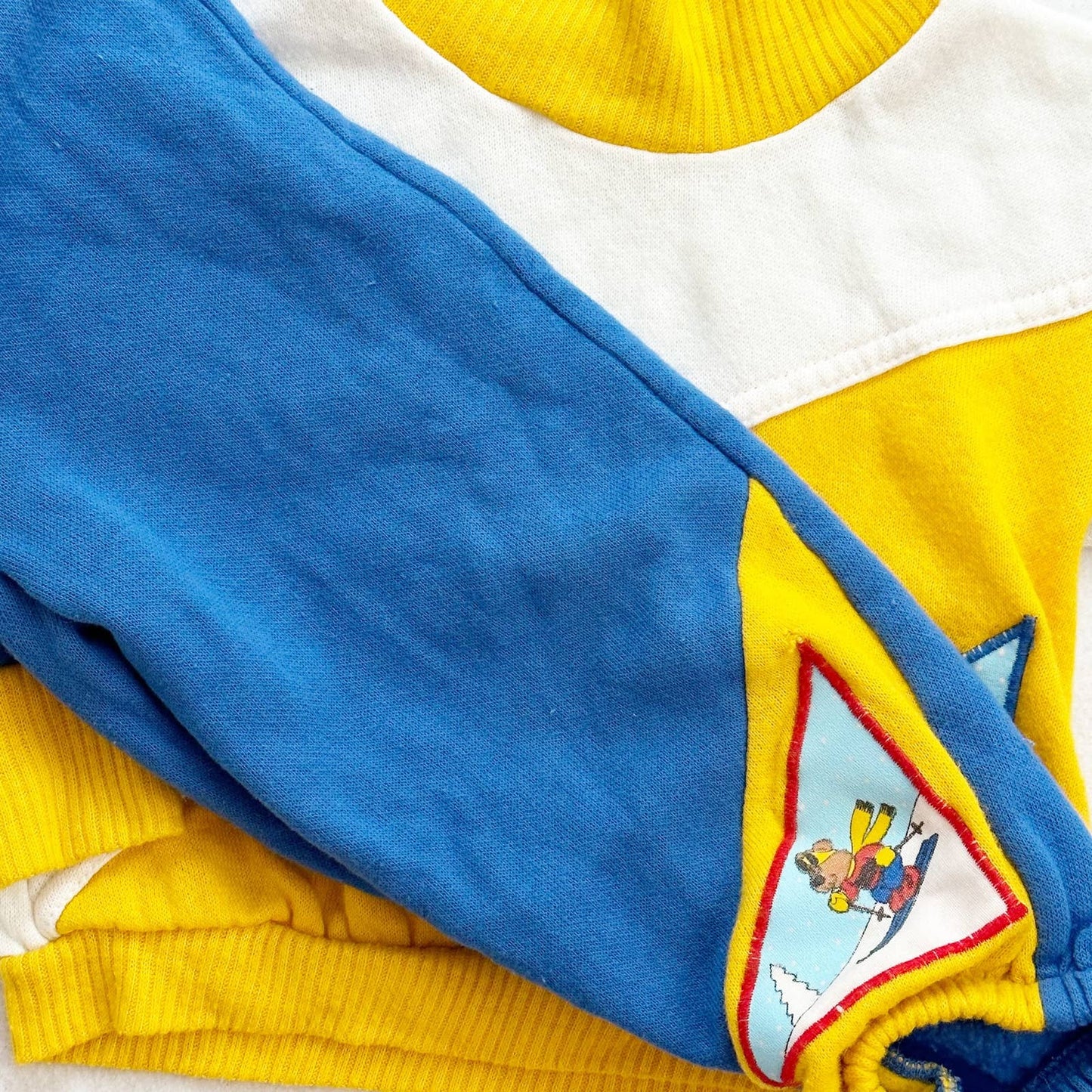 Vintage Camptown Ski Bear Sweatshirt Set: 24m? - Yellow Clover Vintage Kids Clothes