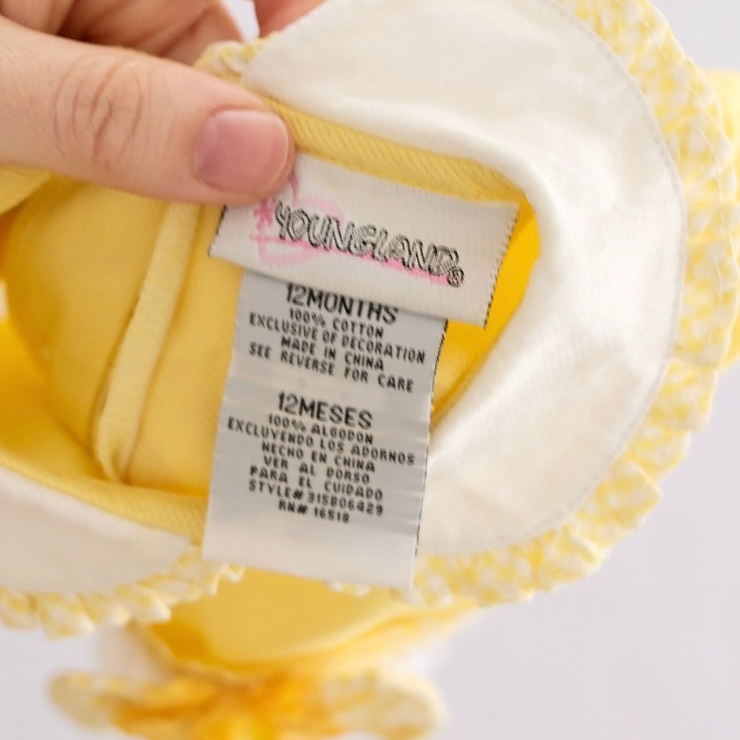 Y2K Youngland Yellow Sunflower Daisy Baby Dress, size 12M