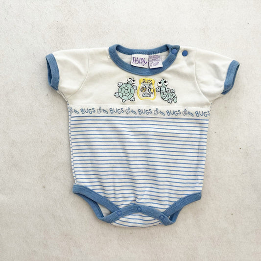 Vintage Baby Beginnings Bugs Romper: 6m - Yellow Clover Vintage Kids Clothes