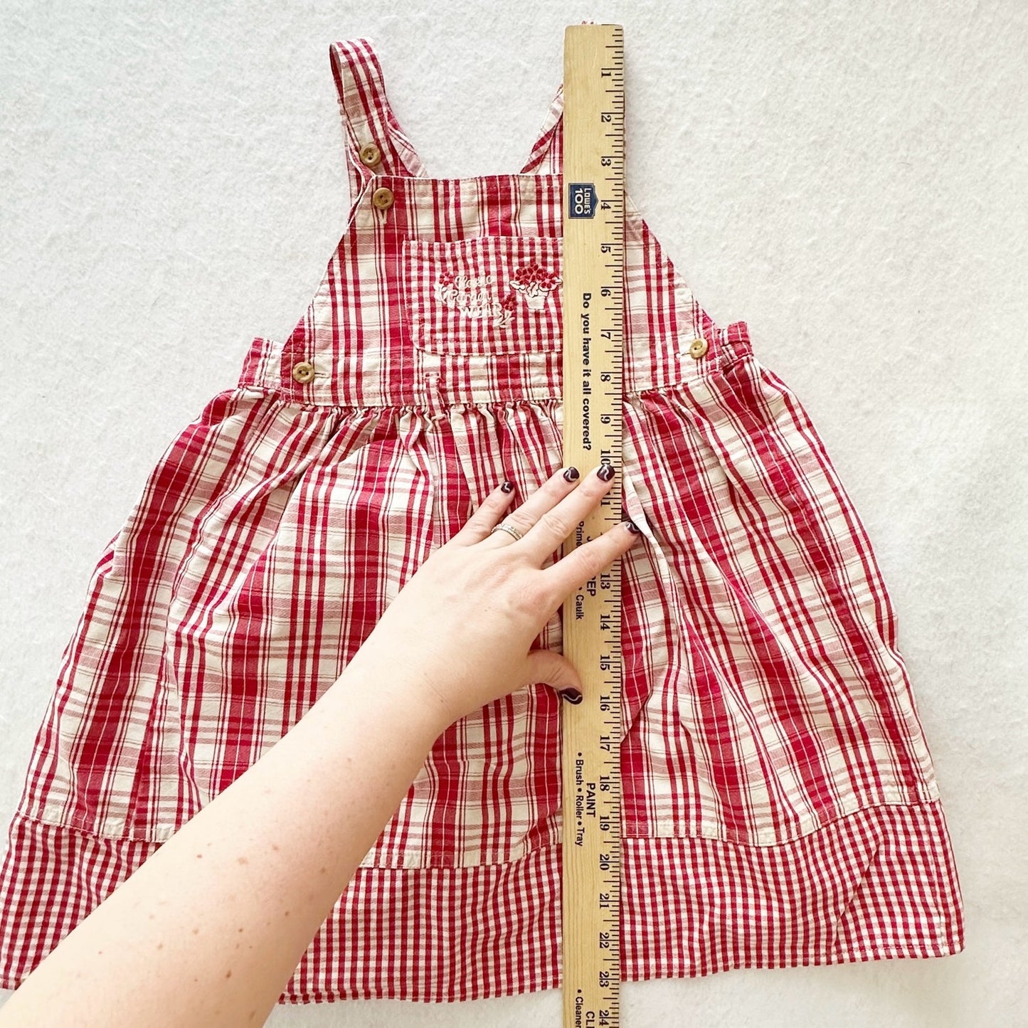 Vintage Marks & Spencer Plaid Jumper Skirtall: 4T? - Yellow Clover Vintage Kids Clothes