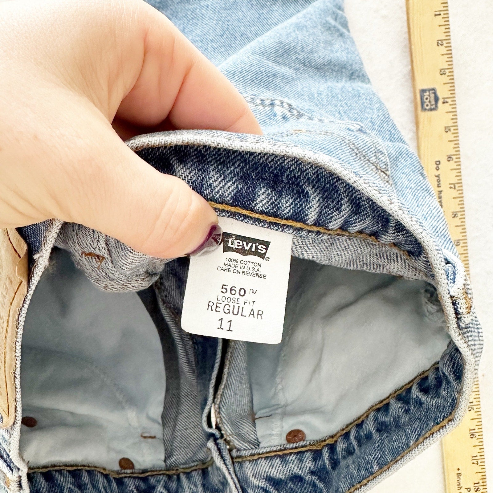 Vintage Levi’s 560 Orange Tab Medium Wash Shorts: 10y? - Yellow Clover Vintage Kids Clothes