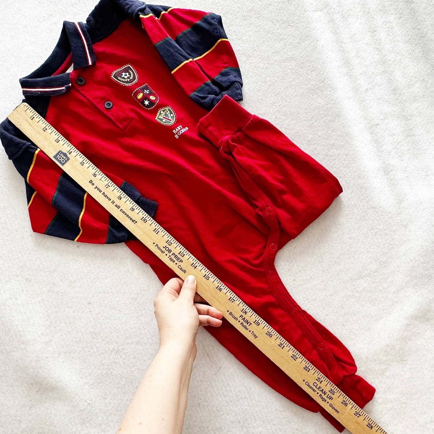 Vintage OshKosh Baby B’gosh Rugby Stripe Varsity Romper: 24m