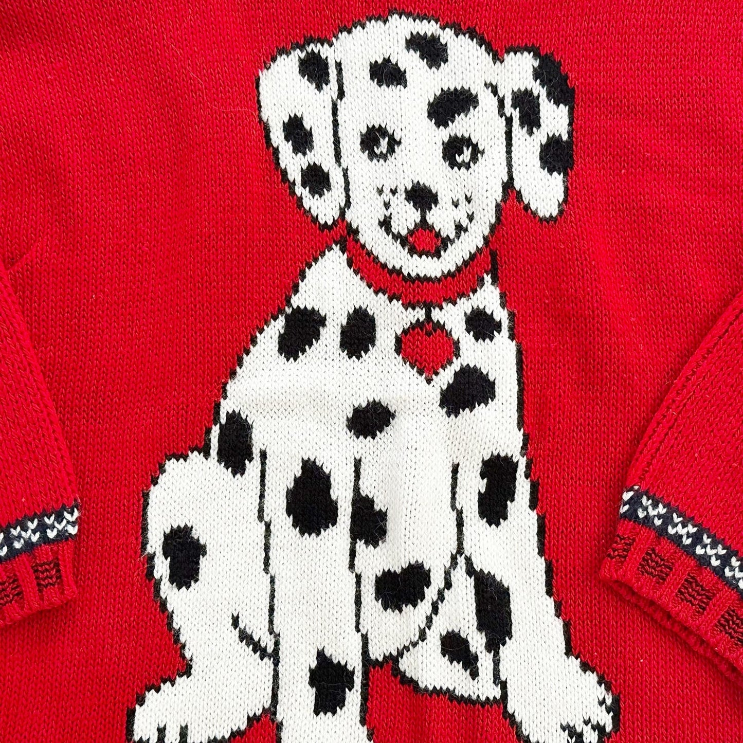 Vintage Basic Editions Dalmatians Hearts Acrylic Sweater: 7/8y - Yellow Clover Vintage Kids Clothes