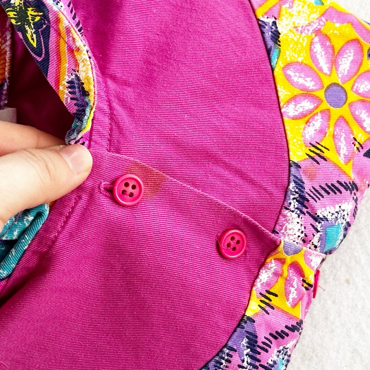 Vintage Rainbow Connection Funky Floral Jumpsuit Romper: 18m? - Yellow Clover Vintage Kids Clothes