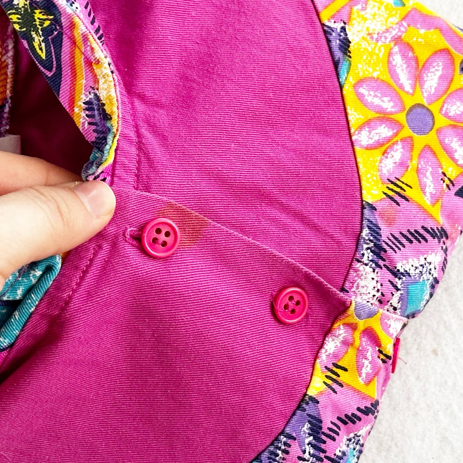 Vintage Rainbow Connection Funky Floral Jumpsuit Romper: 18m? - Yellow Clover Vintage Kids Clothes