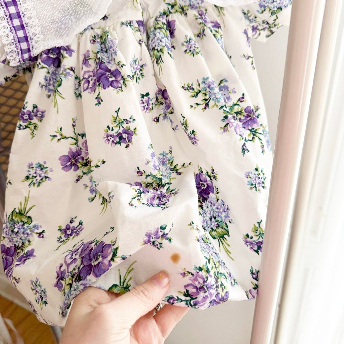 Vintage Thomas Purple Floral Bubble Hem Baby Dress, 24M