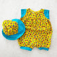 Handmade Bugs Romper and Hat: 6m? - Yellow Clover Vintage Kids Clothes