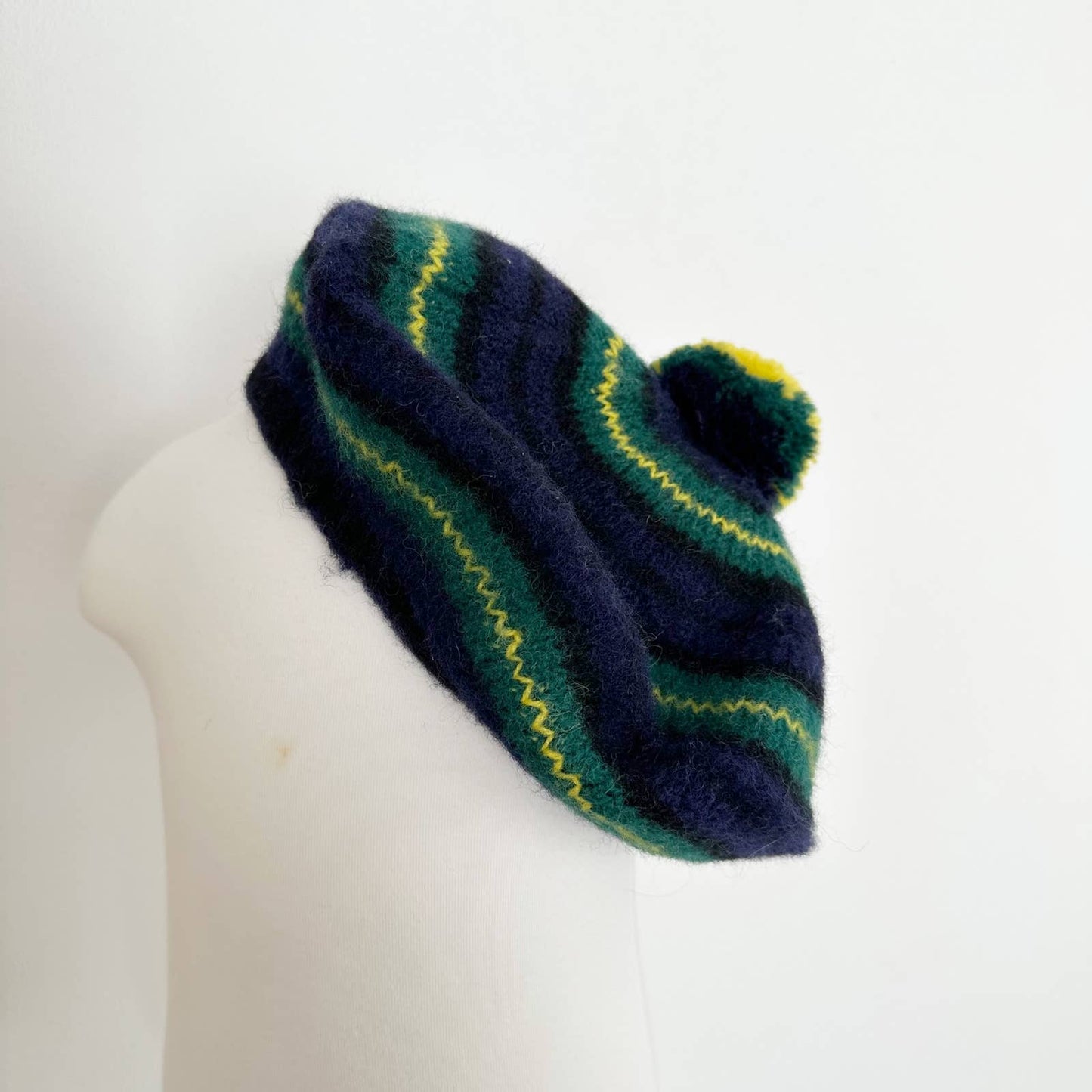 Vintage Scottish Wool Beret Hat - Yellow Clover Vintage Kids Clothes