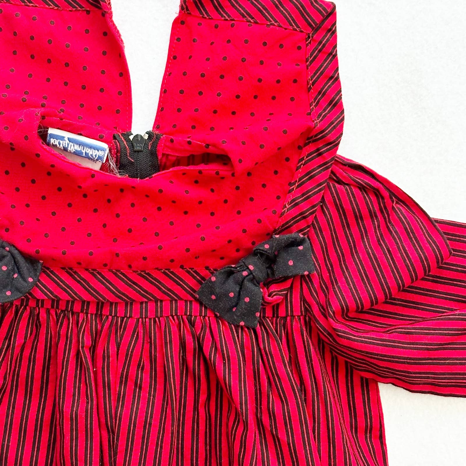 Vintage Polly Flinders Striped Polka Dot Romper: 18/24m - Yellow Clover Vintage Kids Clothes