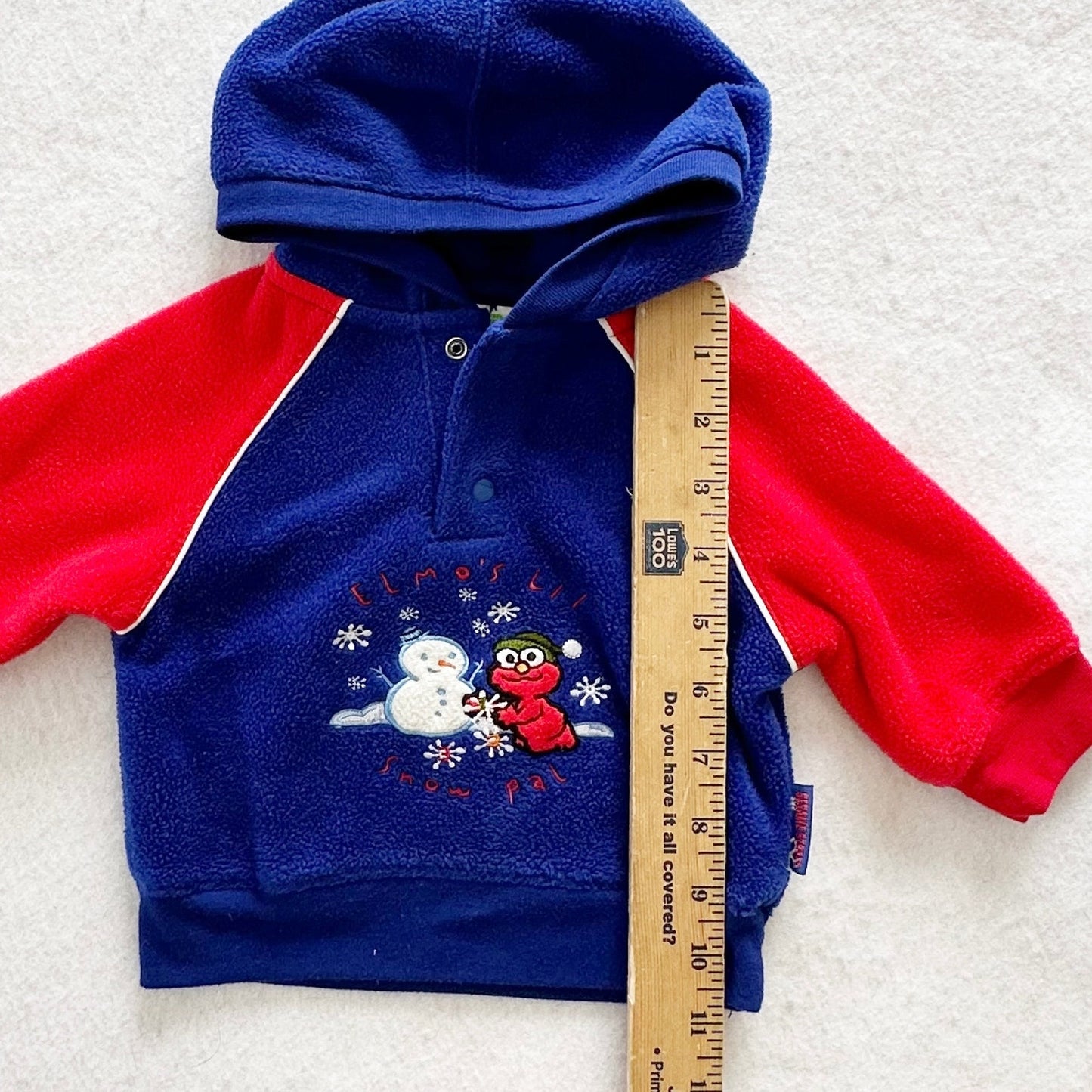 Vintage Baby Elmo Snowman Hooded Fleece Pullover