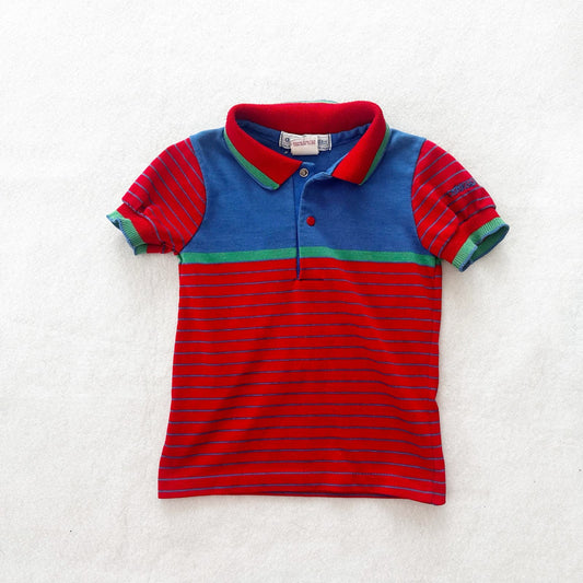 Vintage OshKosh Striped Short Sleeve Polo Shirt: 2T?