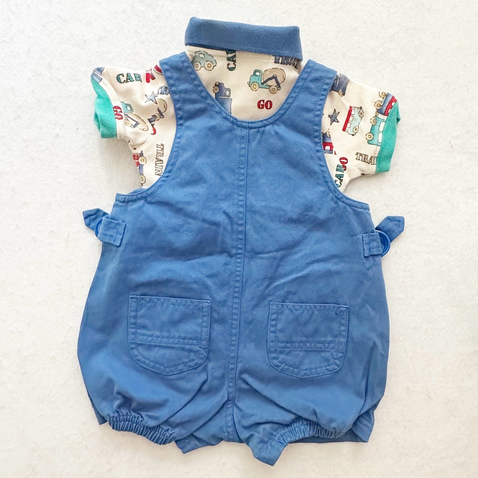 Vintage Gymboree Apple Farm Truck Romper Set: 12m - Yellow Clover Vintage Kids Clothes