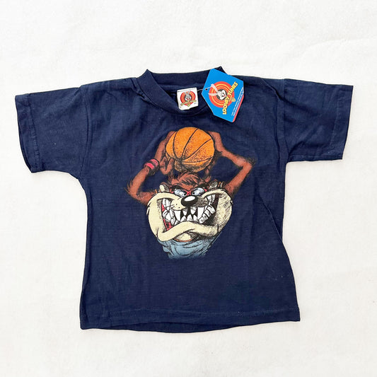 Vintage Looney Tunes Taz Basketball Tee: 4/5y - Yellow Clover Vintage Kids Clothes