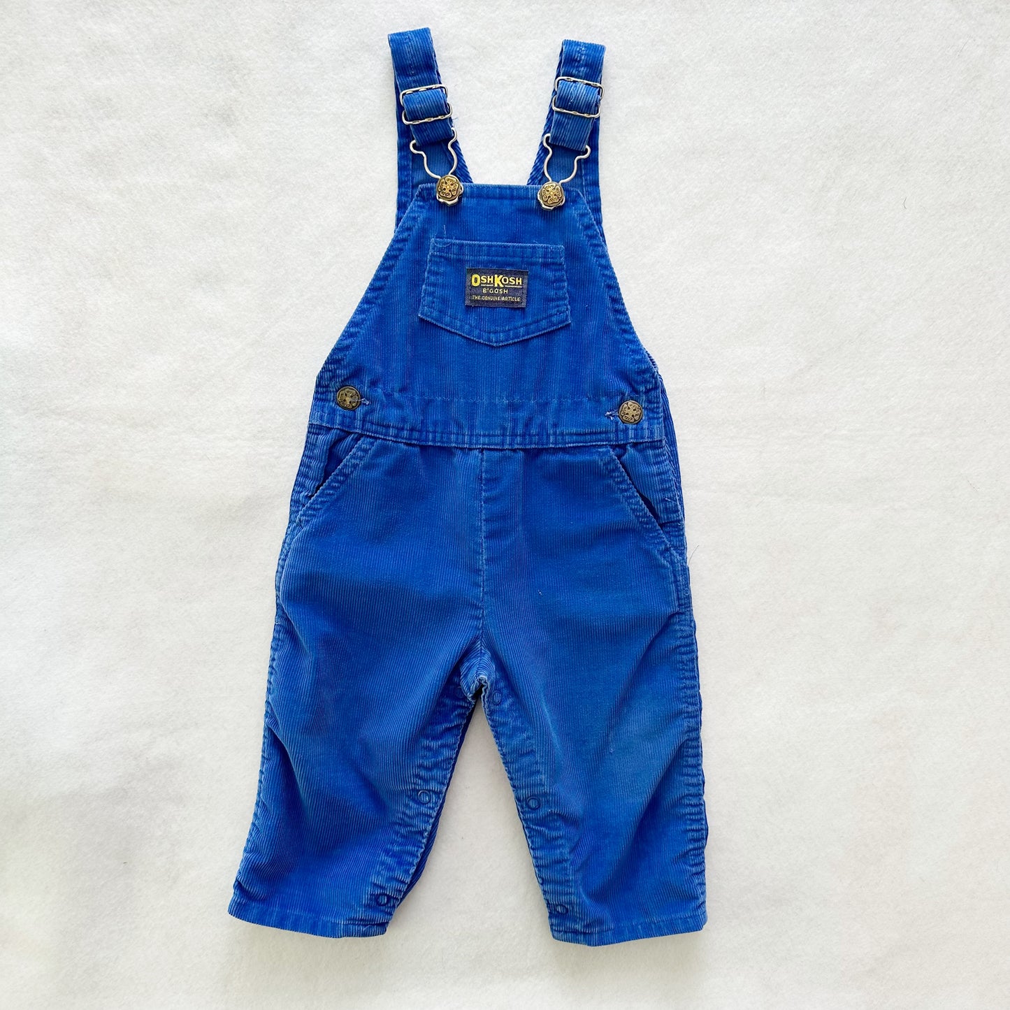 Vintage OshKosh Blue Cord Overalls: 18m