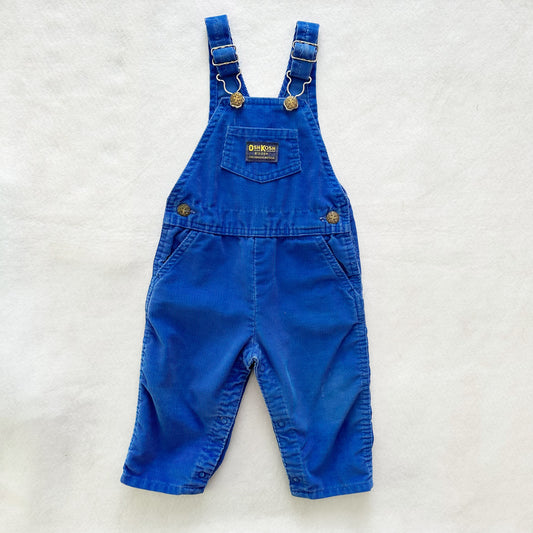 Vintage OshKosh Blue Cord Overalls: 18m