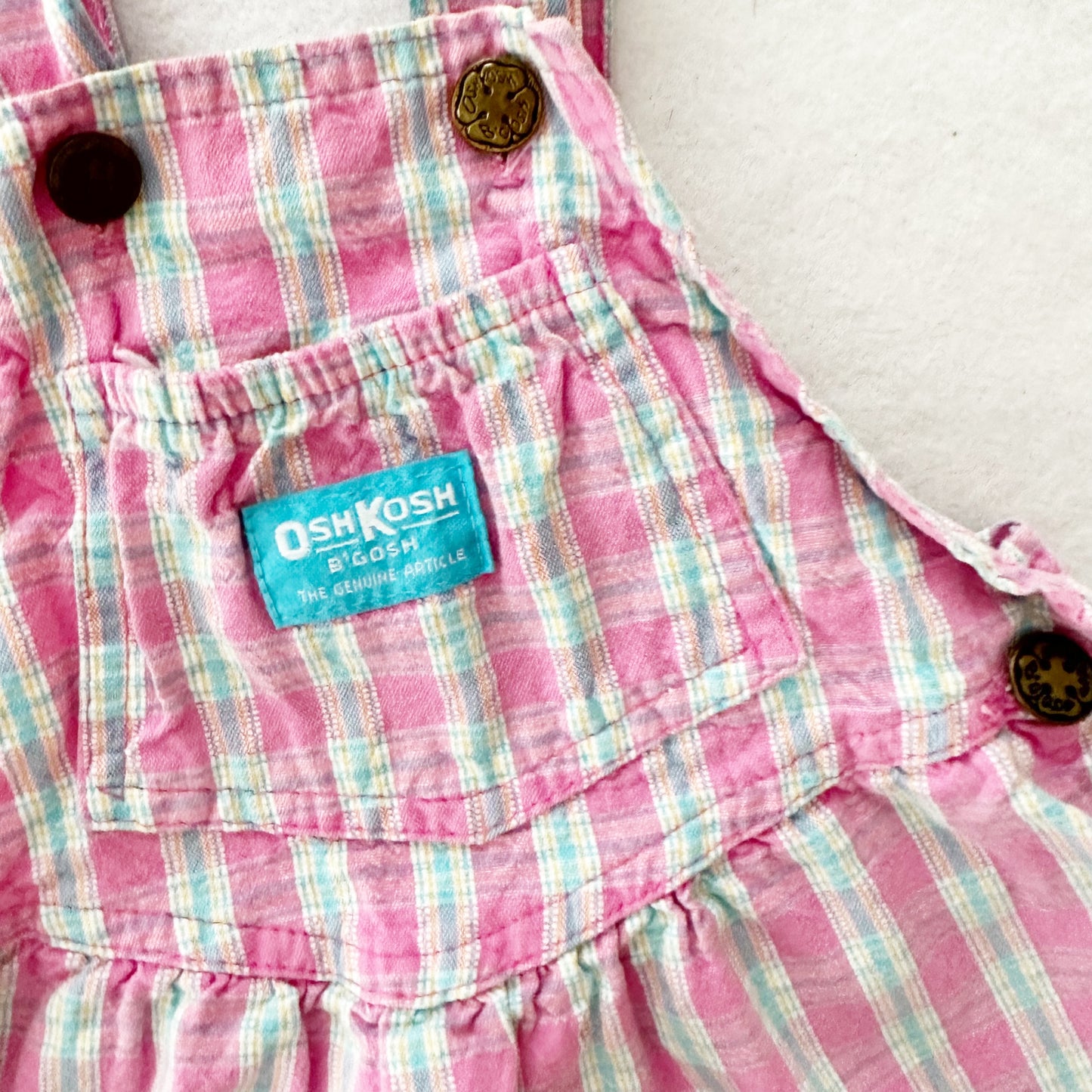 Vintage OshKosh Seersucker Plaid Skirtall: 2T?