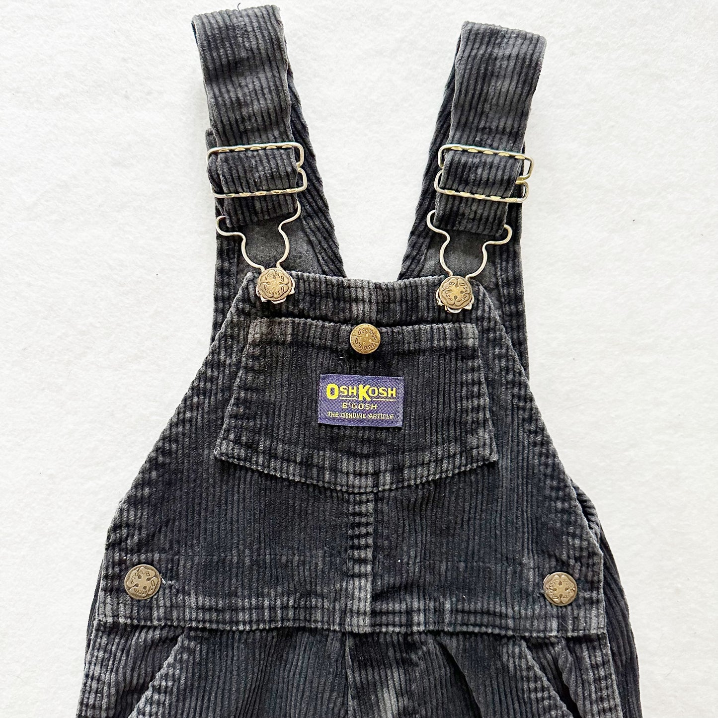 Vintage OshKosh Black Cord Overalls: 2T - Yellow Clover Vintage Kids Clothes