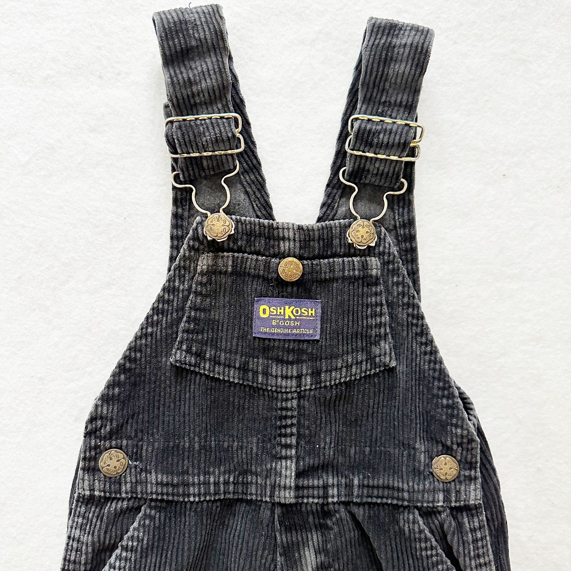 Vintage OshKosh Black Cord Overalls: 2T - Yellow Clover Vintage Kids Clothes