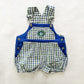 Vintage Baby Place Checkered Bubble Overalls: 12m - Yellow Clover Vintage Kids Clothes