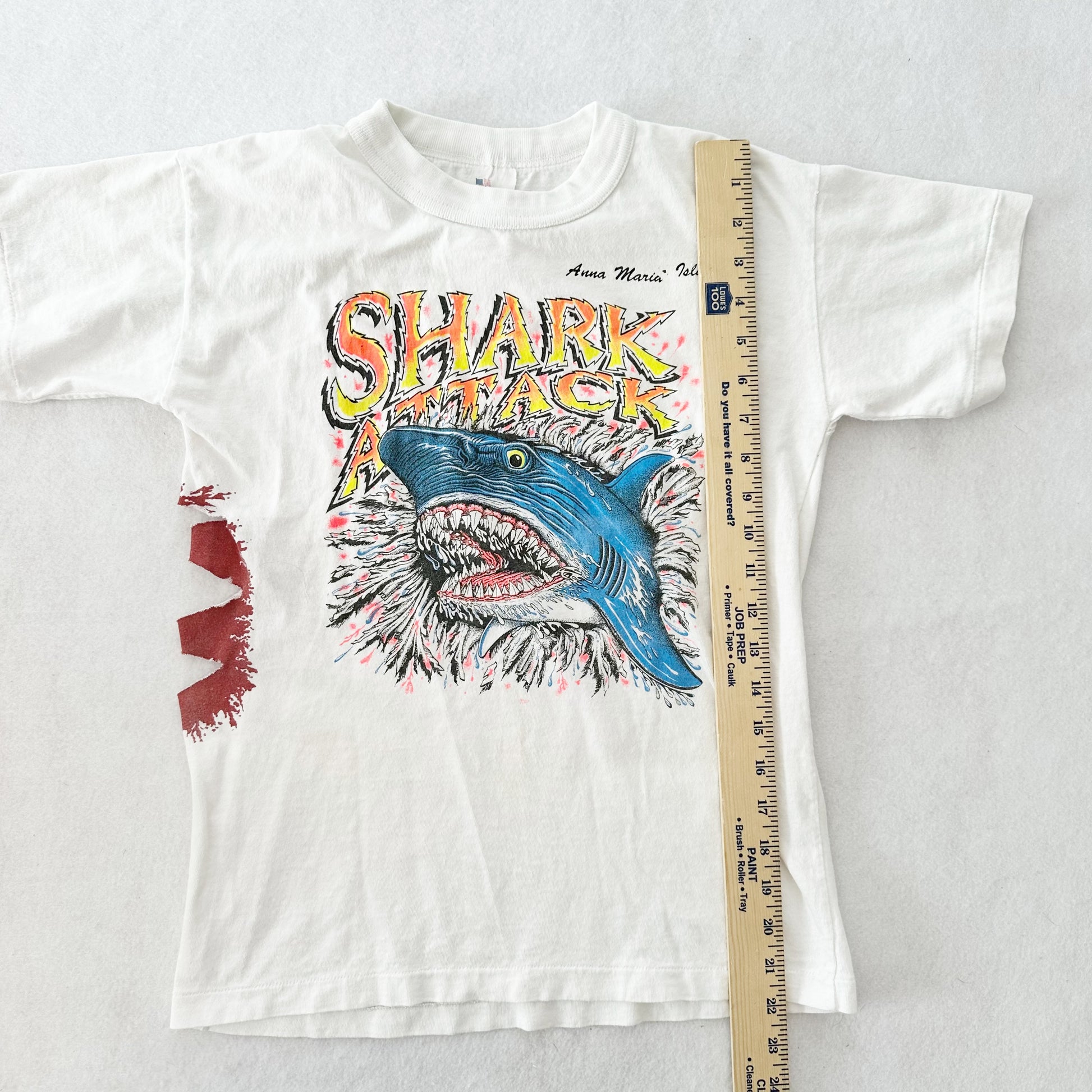 Vintage Anna Maria Island Shark Attack Tee: 10/12y? - Yellow Clover Vintage Kids Clothes